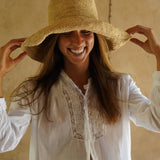 RAFIA SUN HAT ~ WIDE